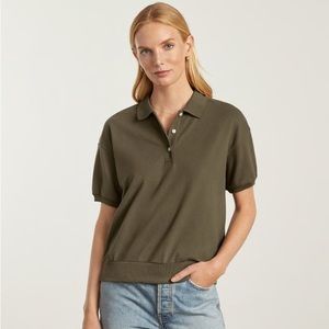 Everlane The Oversized Polo. Size XS. Color Beech.